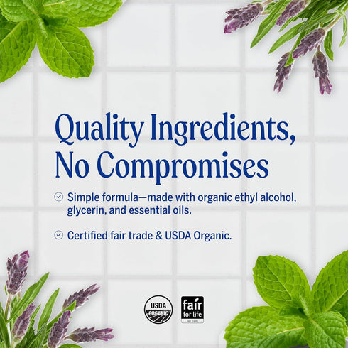 Pack 2oz (6-Pack) Dr. Bronner's Organic Hand Sanitizer Spray Variety Travel Size Bulk, Simple & Effective Formula