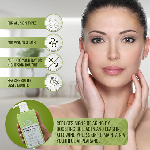 MEDIX 5.5 Coconut Oil Lotion with Manuka Honey Cream for Face & Body, Firming Coconut Oil, 2-Pack