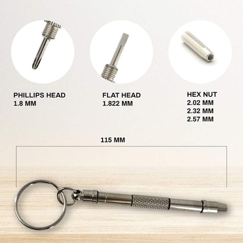5 in 1 Mini Precision Optical Keychain Screwdriver for Glasses, Jewelry, and Watch Repair