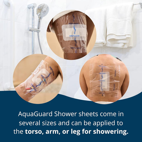 TIDI AquaGuard Sheet – 7” x 7” – Self-Adhesive Moisture Barrier, Shower Protection Sheet, 7 Sheets Per Package