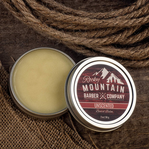 Rocky Mountain Barber Company Classic Unscented Beard Balm - 100% Natural Premium Wax Blend
