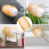 Natural Feathers Duster, Lambswool Duster with Solid Wooden Long Handle, Stainless Steel Extension Pole for Cleaning