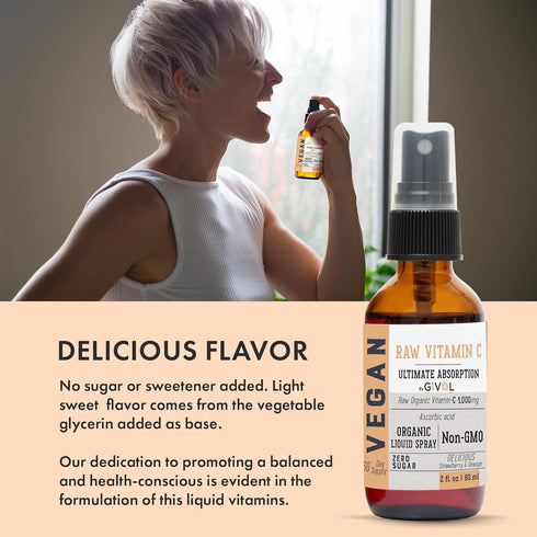 Vitamin C Extra Strength Spray, Daily Absorption Liquid Extract with Lemon, Orange, Strawberry, 2oz (60ml)