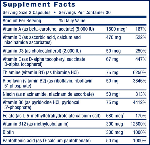 Life Extension Two-Per-Day Multivitamin, Essential Vitamins & Minerals for Heart, Brain, 60 Capsules