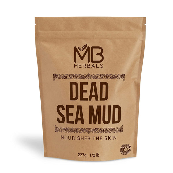 MB Herbals Dead Sea Mud - 227 Gram | Half Pound for Face Packs and Soap Making, Nourishes & Exfoliates Skin