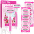 Razors for Women with 2 Non-Slip Handles, 14 Razor Refills, 5 Premium Blades, Disposable Razor with Shower Holder, Pink