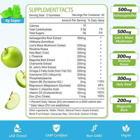 Zetelixia Gummies 16-in-1 60Cts Cortisol for Women, Cortisol Supplements for Women, Cortisol Reducer with Ashwagandha