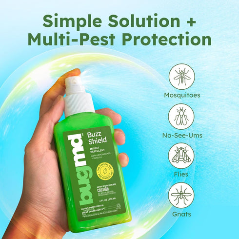 BugMD Buzz Shield, Mosquito Repellent Outdoor Spray for Body, DEET Free Insect Repellent for Kids