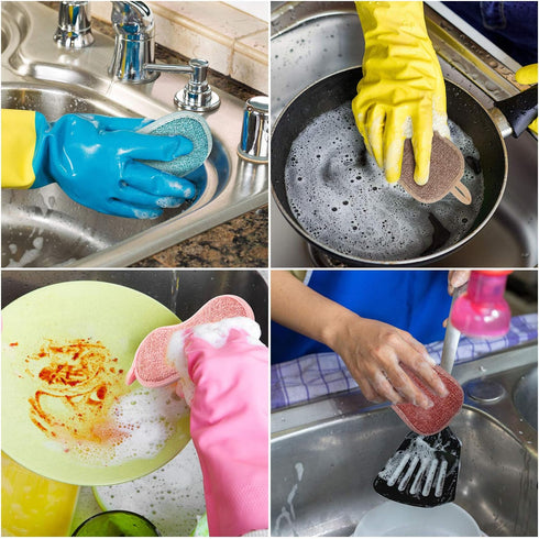 10 Pieces Reusable Kitchen Sponges, Non-Scratch Microfiber Scrubber Pads for Cleaning Dishes & Pots