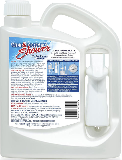 Wet & Forget Shower Cleaner Multi-Surface Weekly No Scrub, Bleach-Free Formula, Ready to Use, Fresh Scent, 64 Fluid Ounces 1 Pack