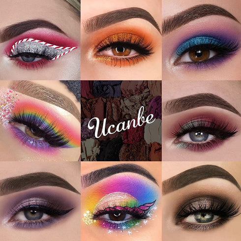 UCANBE 86 Colors Nude Eyeshadow Palette with 15pcs Makeup Brushes Set, Waterproof Colorful Eye Shadow