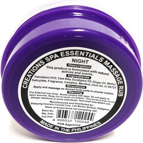 Creation Spa Essentials Pain Relief Rub, Ginger Oil & Chili Oil for Muscle Pain Relief, Size 50g (Pack of 1), Purple