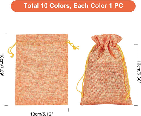 PH PandaHall 10pcs 5x7'' Burlap Bags with Drawstring - Advent Calendar Bag Gift Sachets, Jewelry Pouches, Sacks for