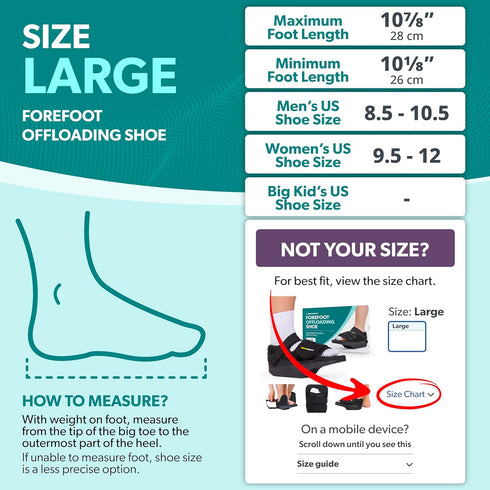 Hammer BraceAbility Forefoot Offloading Post-Op Shoe - Non-Weight Bearing Medical Wedge Boot for Diabetic Foot Ulcer