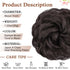 MORICA Messy Hair Bun Scrunchies Extension, Curly Wavy Synthetic Chignon Hairpieces for Women (4# Darkest Brown)