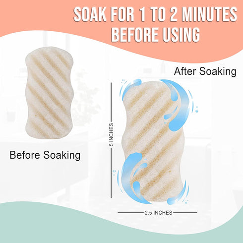 Pure SOL. Konjac Exfoliating Bath Sponge - Original Exfoliator for Sensitive Skin, Deep Cleansing