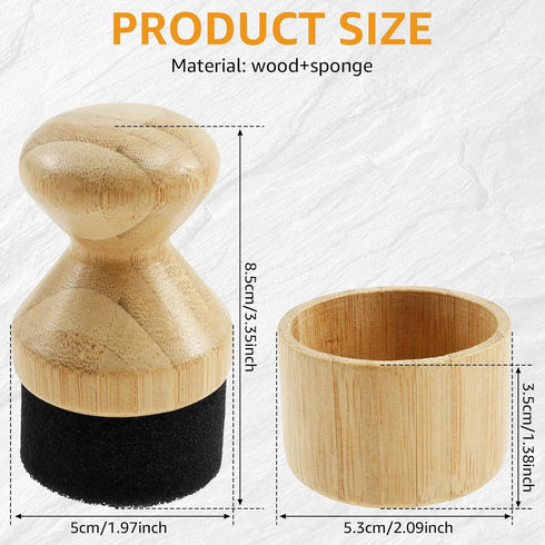 Tcwhniev Cutting Board Oil Wax Applicator with Lid and Ergonomic Handle, Wood Cutting Board Oil Applicator, Versatile