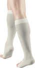 Truform Sheer Compression Stockings 15-20 mmHg, Women's Knee High Length, Open Toe, 20 Denier, Ivory, 2X-Large