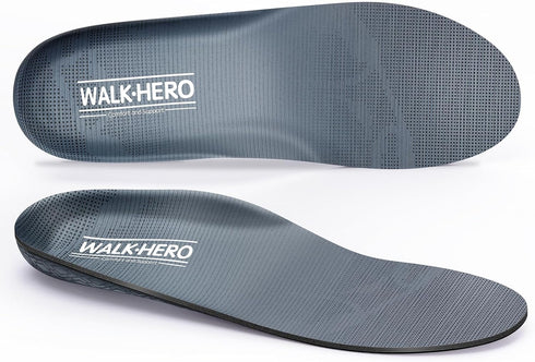 Walkhero Plantar Fasciitis Pain Relief Insoles - High Arch Support Orthotic Shoe Inserts for Flat Feet and Foot Fatigue
