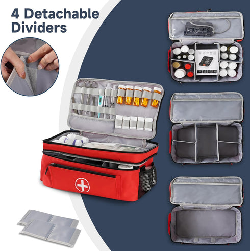 TGCUR Medicine Organizer and Storage Bag Empty, Family First Aid Box, Pill Bottle Organizer Bag for Emergency
