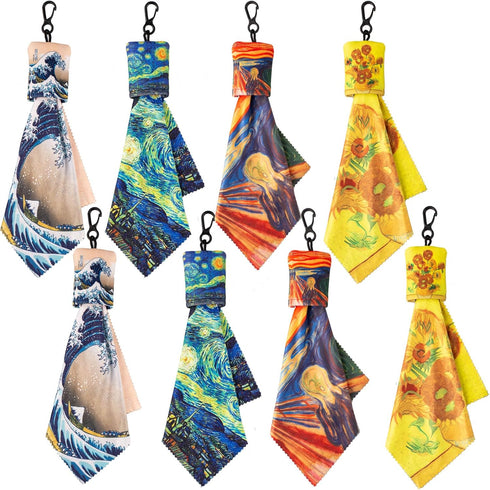 Glasses Cleaning Cloth, Family Pack Microfiber Eye Glass Clean Cloths Cleaner Keychain