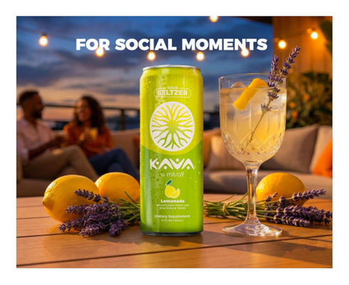Mitra9 4-Pack 500mg 12 oz | Lemonade Kava Seltzer - Sparkling Relaxation Drink | | Non-Alcoholic Alcohol Alternative |
