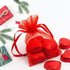 100Pcs Small Organza Bags 3x4 Inch - Red Drawstring Christmas Candy Gift Bags, Baby Shower Favors