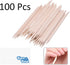 Kare & Kind 100x Double-Sided Orange Wood Nail Sticks, Cuticle Pusher Remover Cleaner for Manicure Pedicure