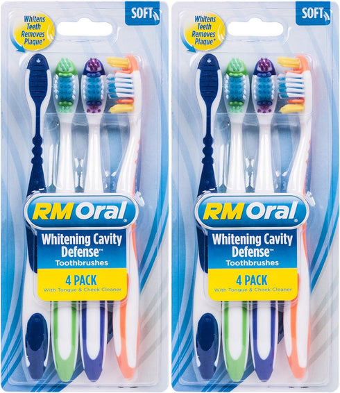 Whitening Cavity Defense Soft Toothbrushes - 4 Count Twin Pack