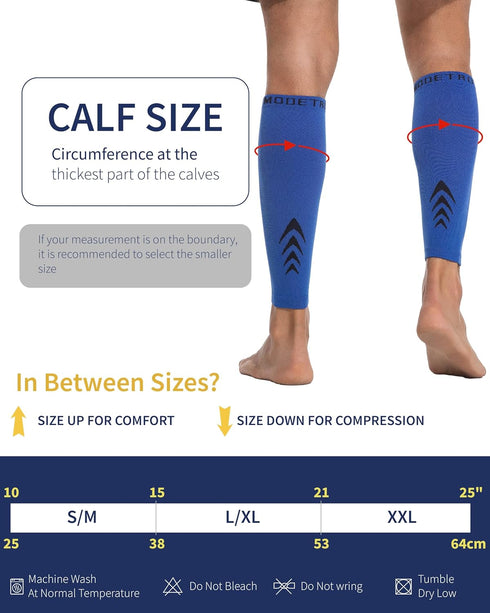 Modetro Sports Calf Compression Sleeves - Leg Sleeves for Men and Women - Shin Splint Relief Support Brace Running