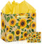 Peconal Large Sunflower Gift Bag with Tissue Paper and Greeting Card Yellow Sunflower