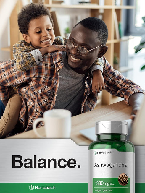 Horbaach Ashwagandha Capsules 1380mg | 180 Count | Non-GMO, Gluten Free Root Extract Supplement