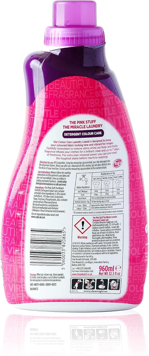 Stardrops - The Pink Stuff - Miracle Laundry Detergent Color Care Liquid, 32oz Pack of 2