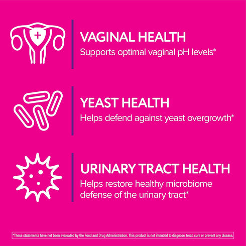 Immune 30-Count Florajen Womens Triple-Action Probiotic, Prebiotic + Probiotic + Cranberry for Vaginal, Digestive