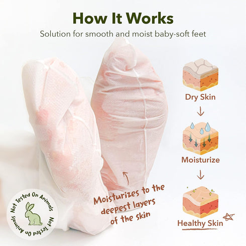 Purederm Shiny & Soft Foot Peeling Mask (3 pack) for Smooth Baby Skin, Exfoliating Calluses