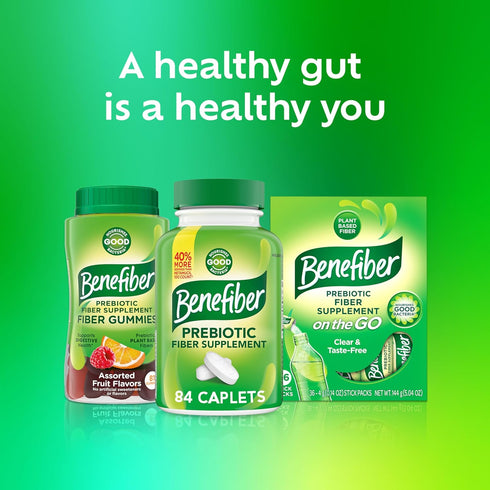 Benefiber Prebiotic Fiber Supplement Caplets - 84 Count