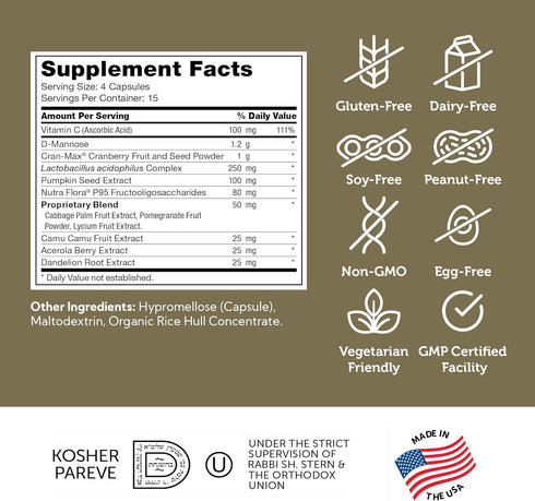 Zahler Revolution - Complete Women's Urinary Tract Health Formula with Probiotics - 60 Capsules