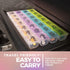 Large Pill Organizer with Weekly and Daily 4-Times-A-Day Compartments, BPA-Free, Portable Pill Boxes Case