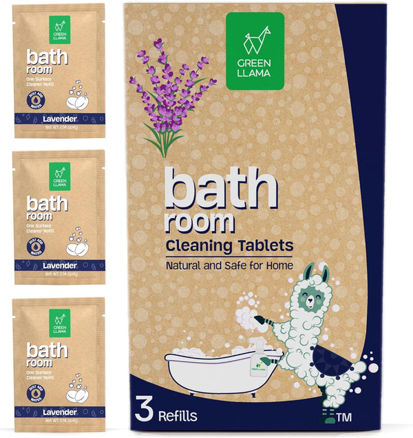 Bathroom Refill 3-Pack - Certified Compostable Packaging, Natural Eco-Friendly Cleaning Solution for Bathrooms
