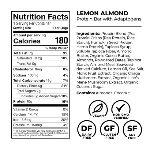 Laird Superfood Protein Bars – 10g Plant-Based Protein, 6g Fiber, Non-GMO, 5 Flavor Variety Pack, 10 Count