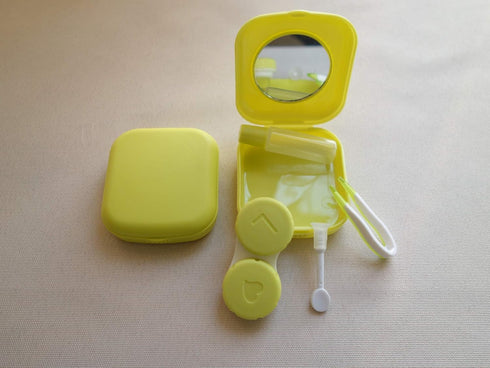 Contact Lens Case, 2 Pack Portable Contact Lens Box Kit with Mirror, Compact Soak Storage Kit for Travel