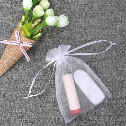 SumDirect 50Pcs Sheer Organza Bags - 4x6 inches Jewelry Drawstring Pouches for Wedding Party Favors