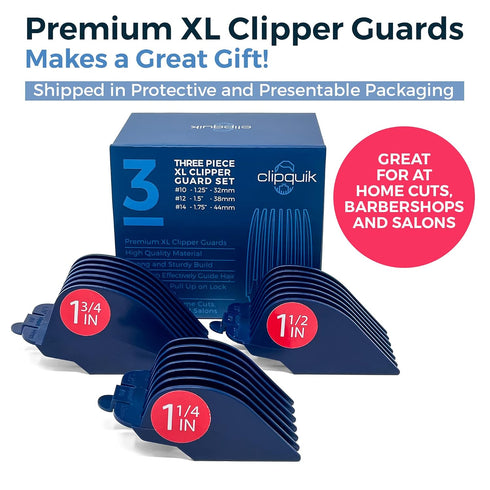 Premium XL Clipper Guards Set, Extra Strong 1.75" (#14), 1.5" (#12), 1.25" (#10) Large Guide Comb for Wahl Clippers