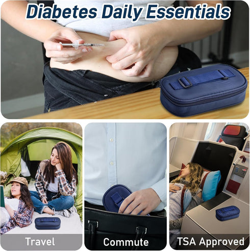 Pack Cruxer Insulin Vial Cooler Travel Case,Diabetes Carrying Insulated Bag for Supplies Keep Medicine Cool,Diabetic