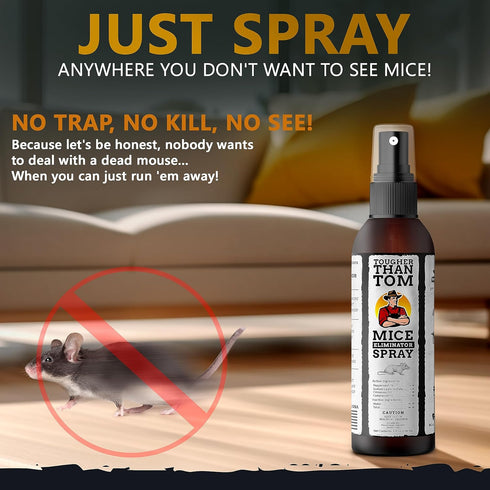 Tougher Than Tom Mouse Repellent Spray – 3 Pack - 8 fl oz Premium Cinnamon and Peppermint Oil Spray for Rodents,