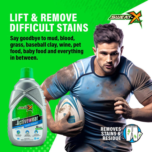 Sweat X Original Activewear Laundry Detergent, 1 Pack, 45 Loads, High Performance Sports Wash