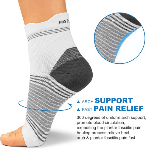 PAPLUS Ankle Brace Compression Socks, 6 Pairs for Men Women, Plantar Fasciitis with Foot Arch Support for Pain Relief