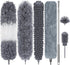 7Pcs Microfiber Duster with Extension Pole Up to 100 Inches, Machine Washable Ceiling Fan Cleaner for Cobwebs