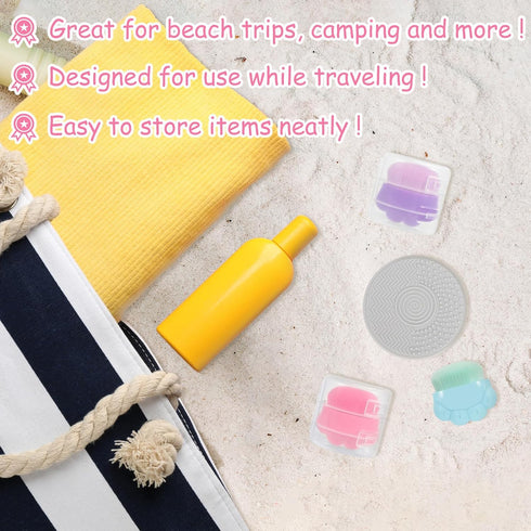 RGQSUN 3 Pack Set Kids Sunscreen Applicator,Sunblock Buddy Brush with Protective Case,Sun Lotion Applicator Sun Cream
