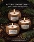JUSHA 50 Gardenia Bloom Coconut Shell Scented Candle, Natural Soy Wax Wooden Wick Candle, Handmade Non Toxic